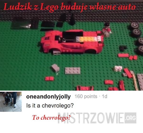 Ludzik z Lego buduje własne auto –  