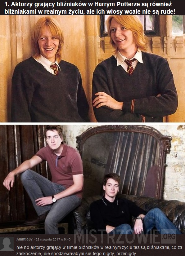 Aktorzy grający bliźniaków w Harrym Potterze –  