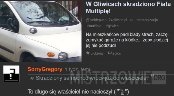 W Gliwicach skradziono Fiata Multiplę –  