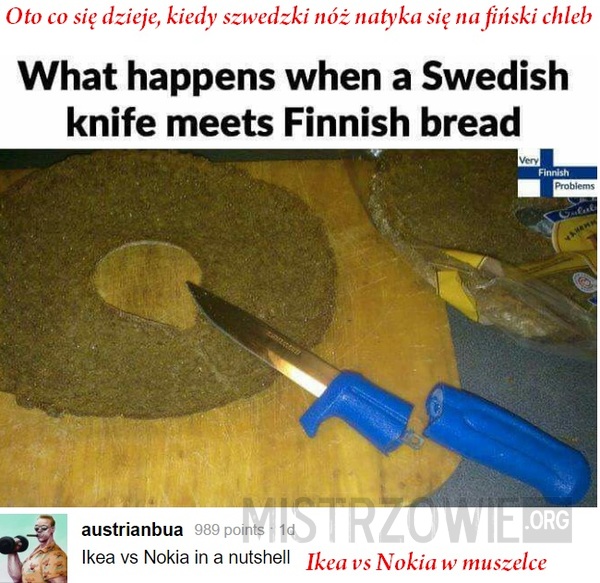 Szwedzki nóż vs fiński chleb –  