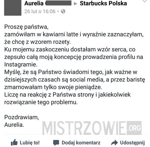 Problem w Starbucks –  
