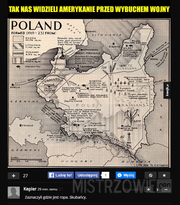 Mapa Polski Oczami Amerykanów –  