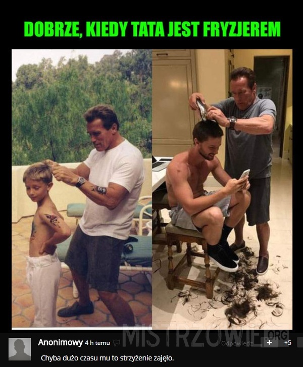 Dobrze kiedy tata jest fryzjerem –  