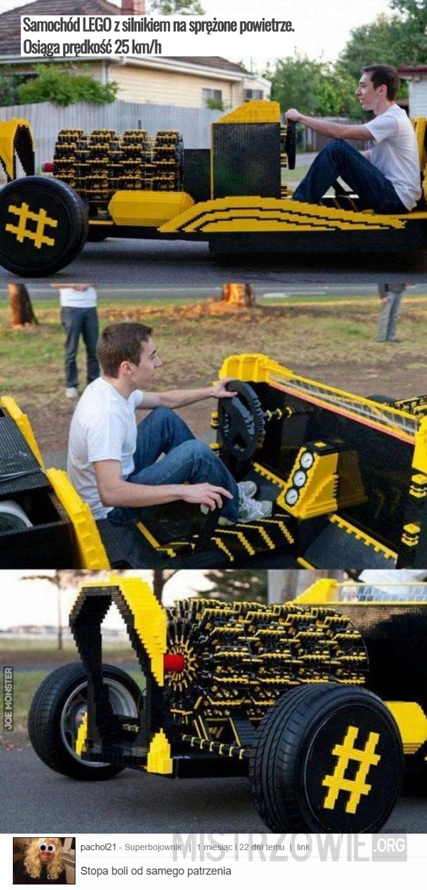 Samochód LEGO z silnikiem na sprężone powietrze –  