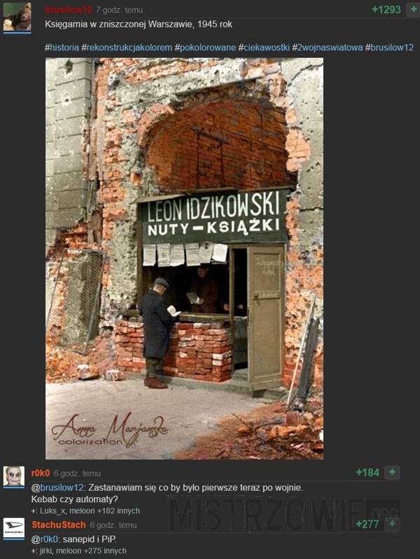 Księgarnia w zniszczonej Warszawie –  