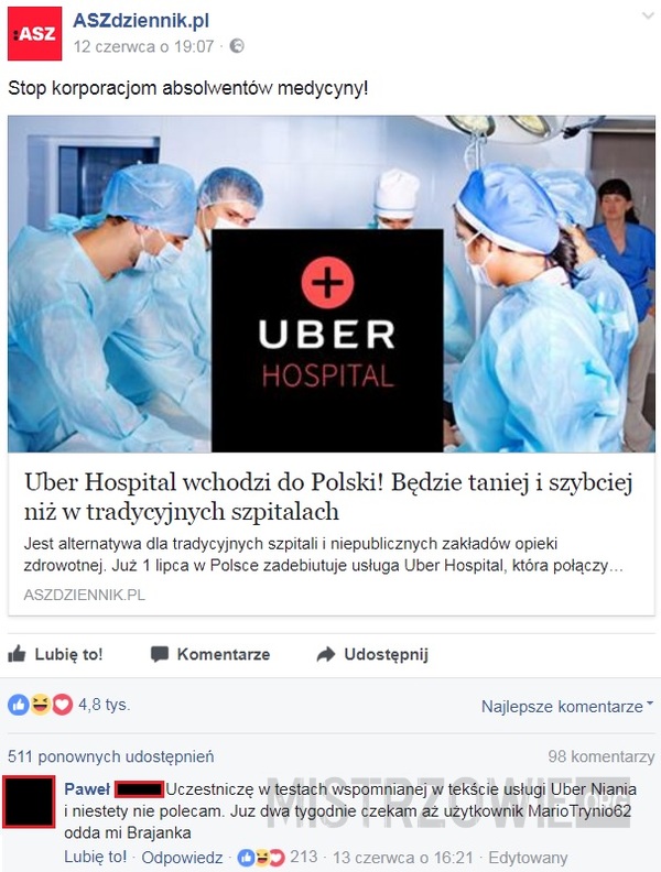 Uber hospital –  