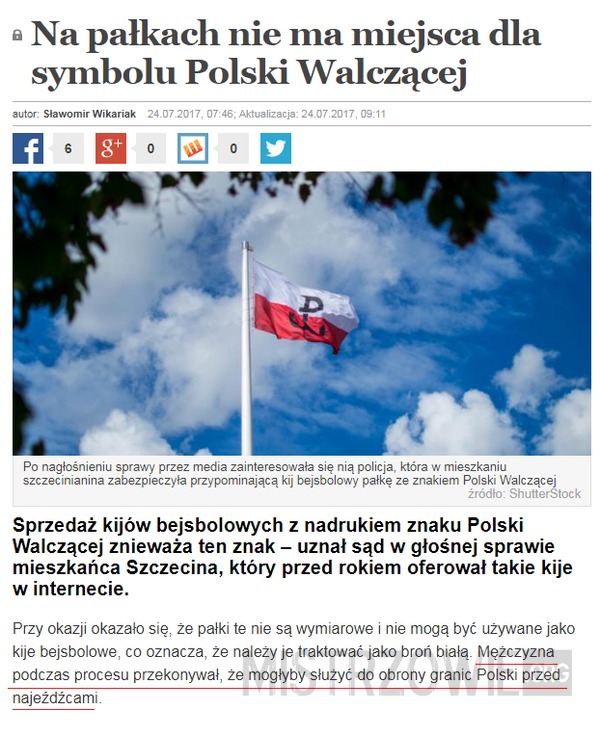 Na pałkach nie ma miejsca dla symbolu Polski Walczącej –  