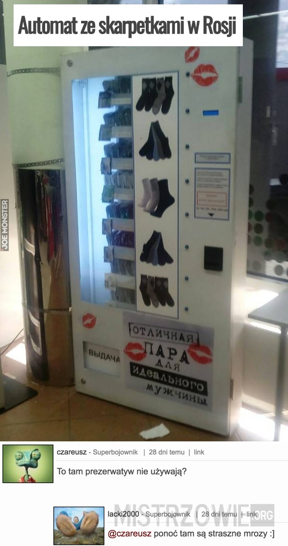 Automat ze skarpetkami w Rosji –  