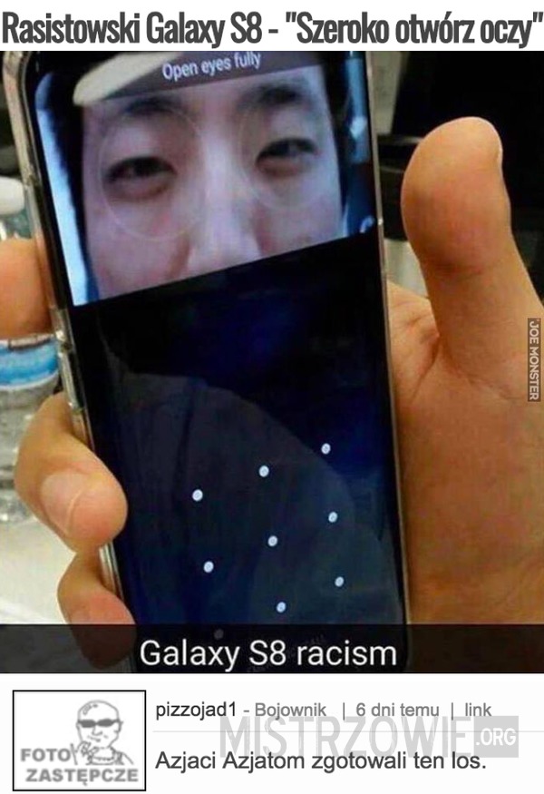 Rasistowski Galaxy S8 - &quot;Szeroko otwórz oczy&quot; –  