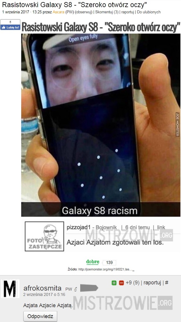 Rasistowski Galaxy S8 - &quot;Szeroko otwórz oczy&quot; 2 –  