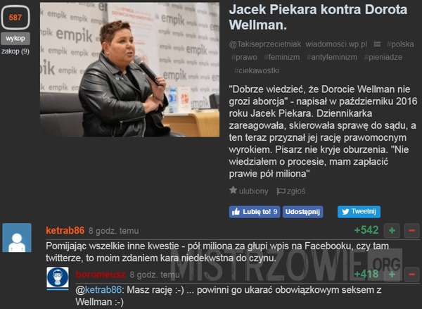 Jacek Piekara kontra Dorota Wellman –  