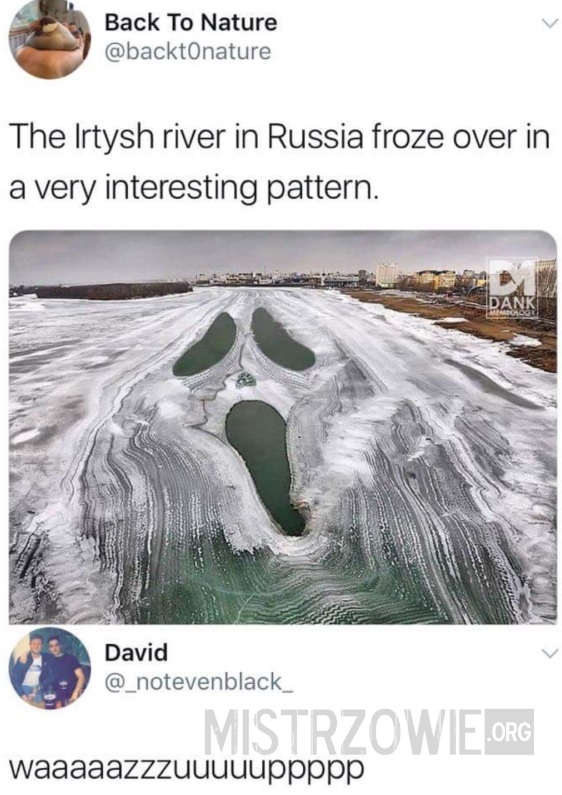 Zamarznięta rzeka w Rosji –  