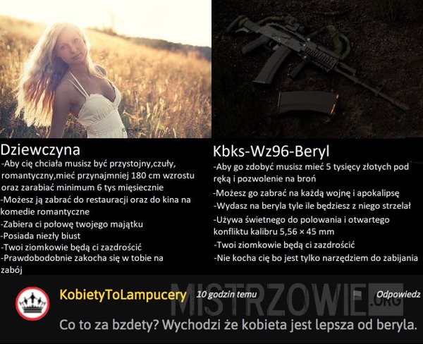 Dziewczyna vs Kbks-Wz96-Beryl –  
