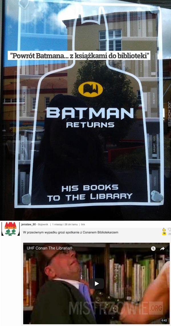 &quot;Powrót Batmana... z książkami do biblioteki&quot; –  