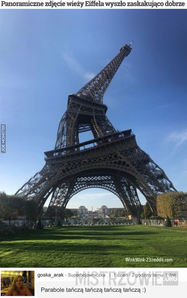 Panoramiczne zdjęcie wieży Eiffela wyszło zaskakująco dobrze –  