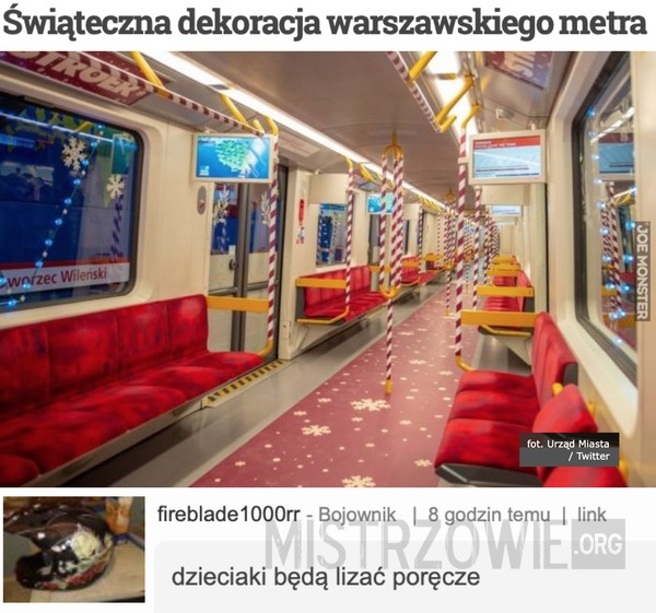 Świąteczna dekoracja warszawskiego metra –  