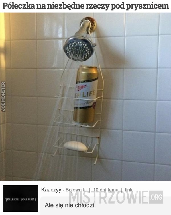 Półeczka na niezbędne rzeczy pod prysznicem –  