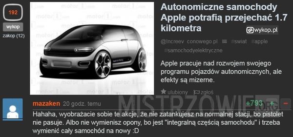 Autonomiczne samochody Apple –  