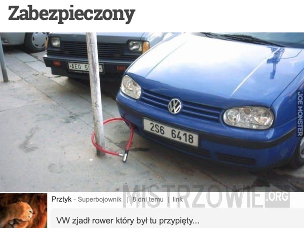 Zabezpieczony VW –  