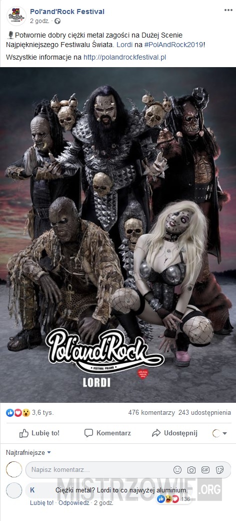 Lordi na Pol&#039;and&#039;Rock Festival –  