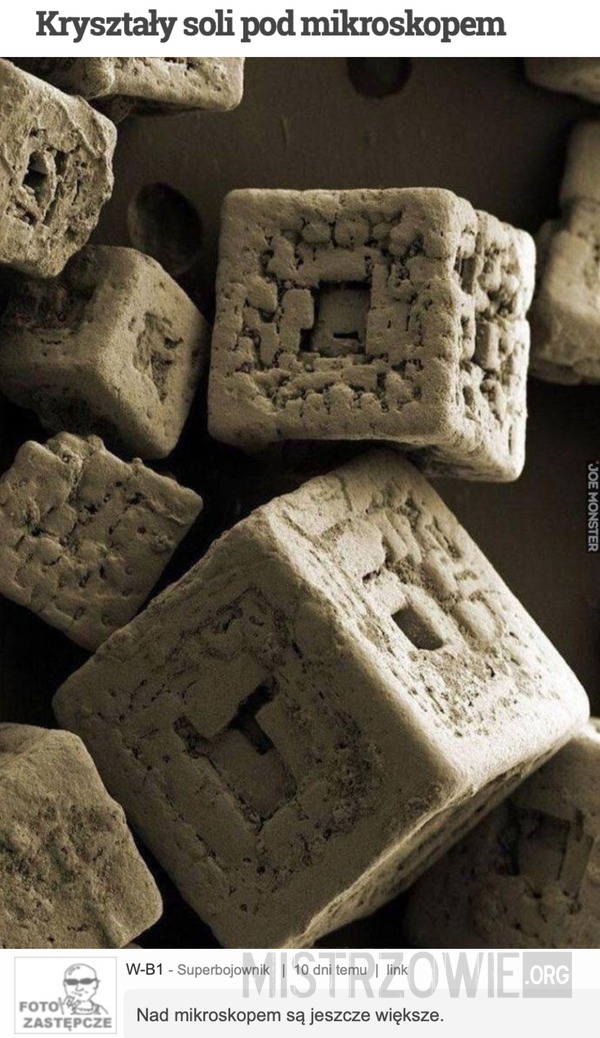 Kryształy soli pod mikroskopem –  
