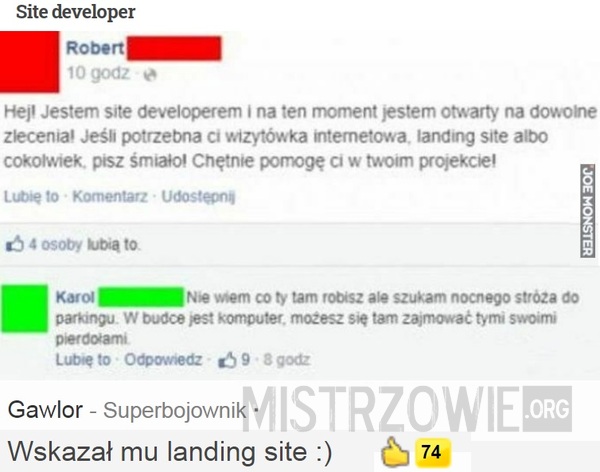 Site developer –  