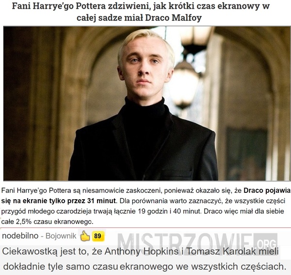 Draco Malfoy –  