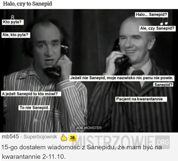 Halo, czy to Sanepid –  