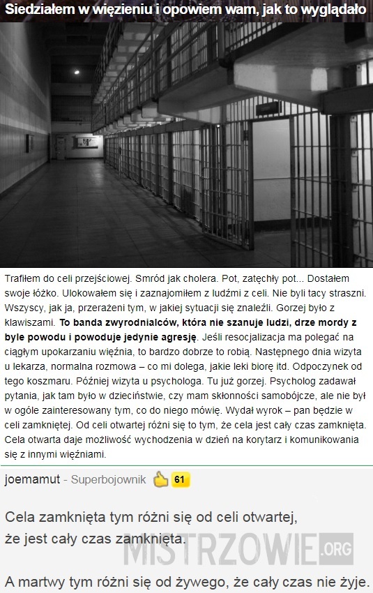 Siedziałem w więzieniu –  