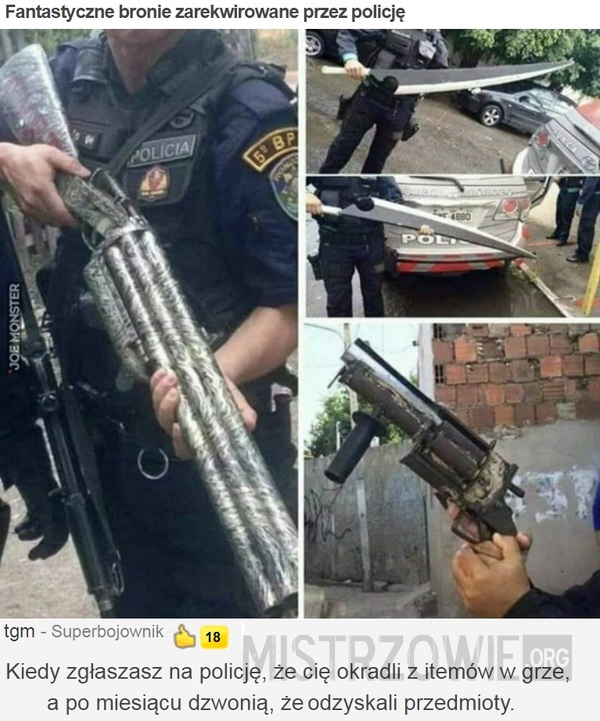 Fantastyczne bronie zarekwirowane przez policję –  