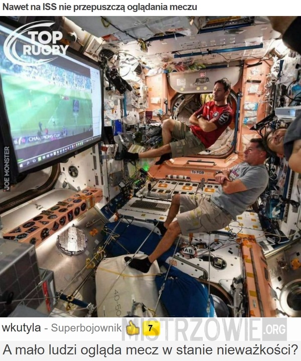 Nawet na ISS nie przepuszczą oglądania meczu –  