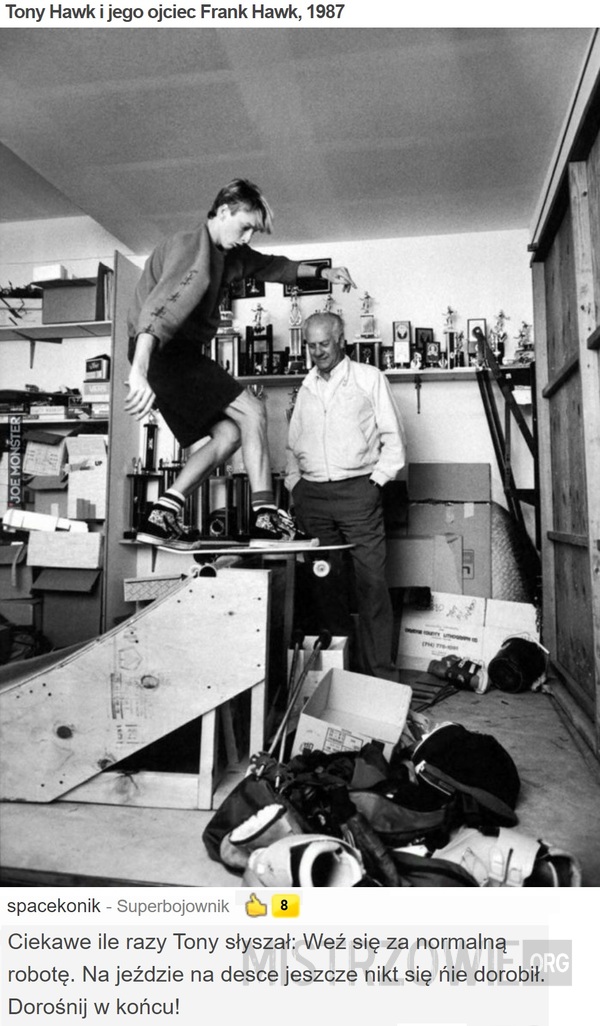 Tony Hawk i jego ojciec Frank Hawk, 1987 –  