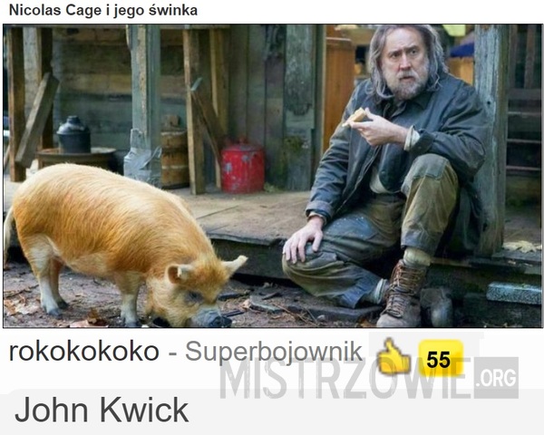Nicolas Cage i jego świnka –  