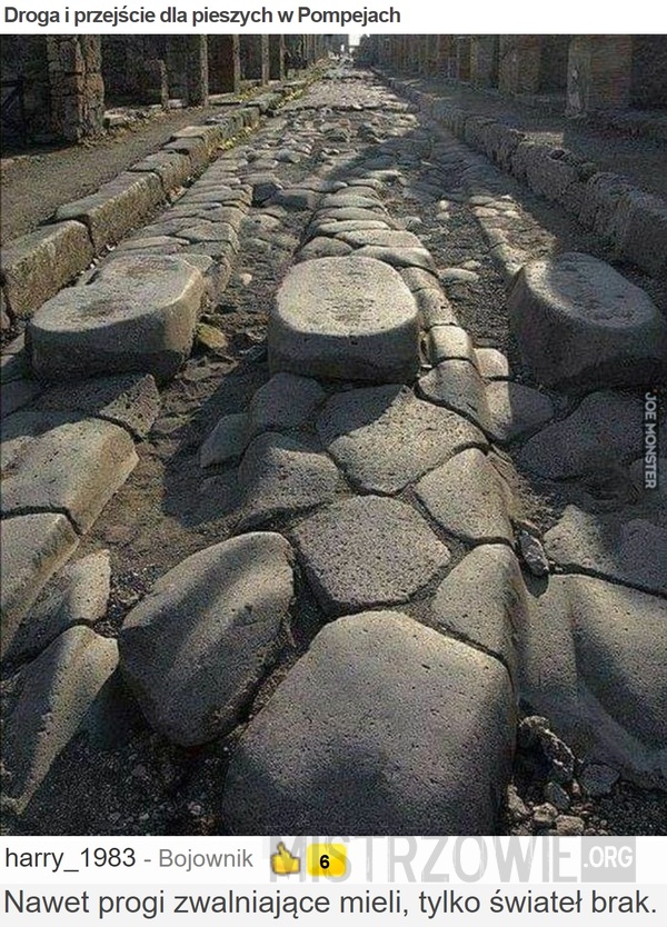 Droga i przejście dla pieszych w Pompejach –  