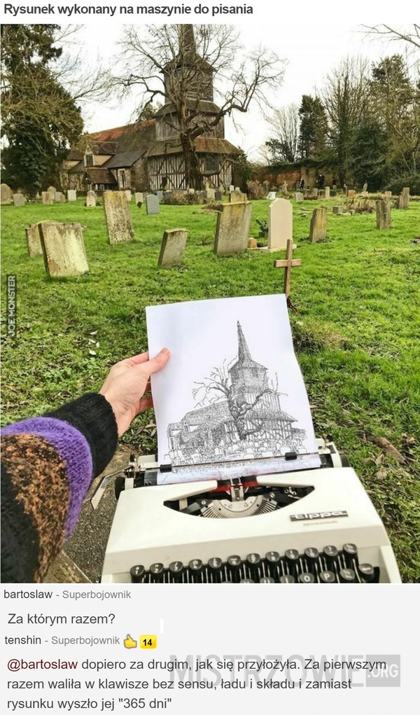 Rysunek wykonany na maszynie do pisania –  