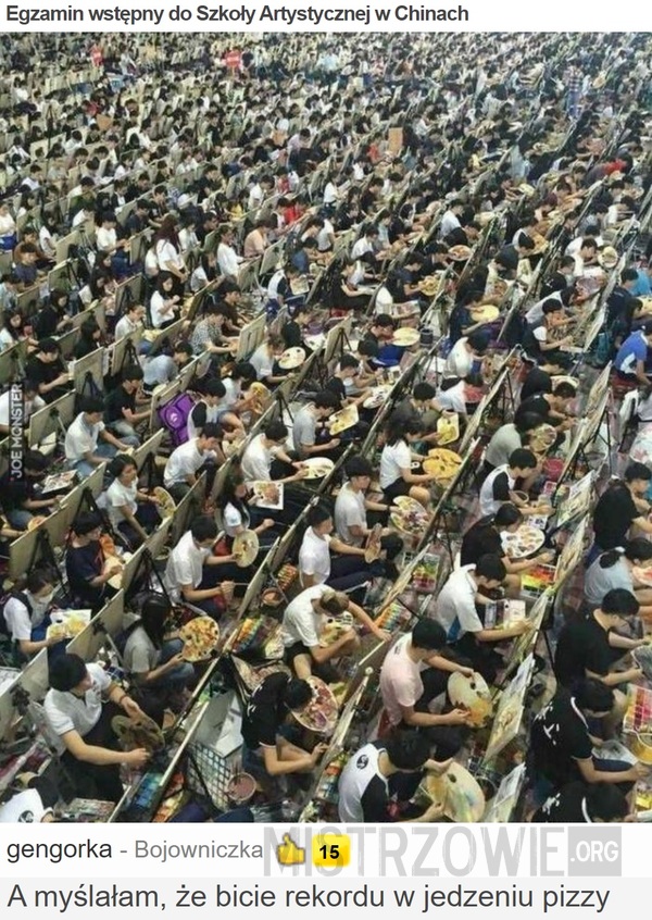 Egzamin wstępny do Szkoły Artystycznej w Chinach –  