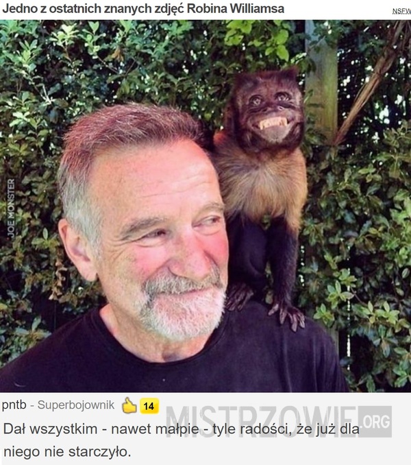 Jedno z ostatnich znanych zdjęć Robina Williamsa –  