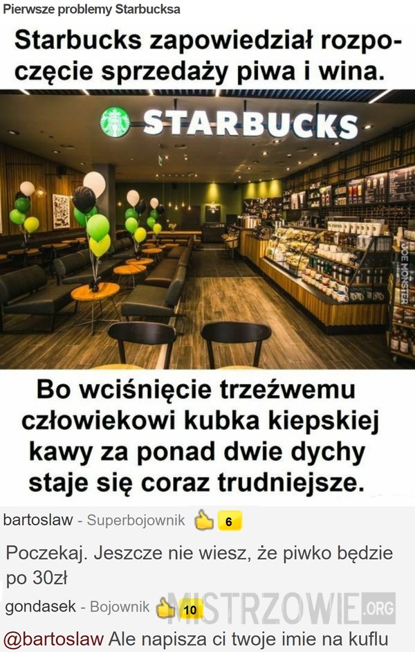 Pierwsze problemy Starbucksa –  