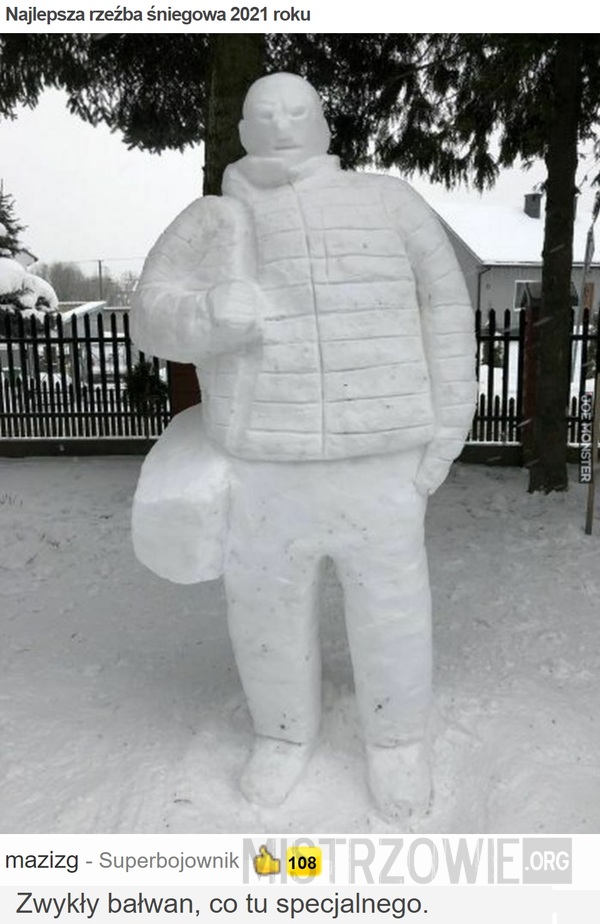 Najlepsza rzeźba śniegowa 2021 roku –  