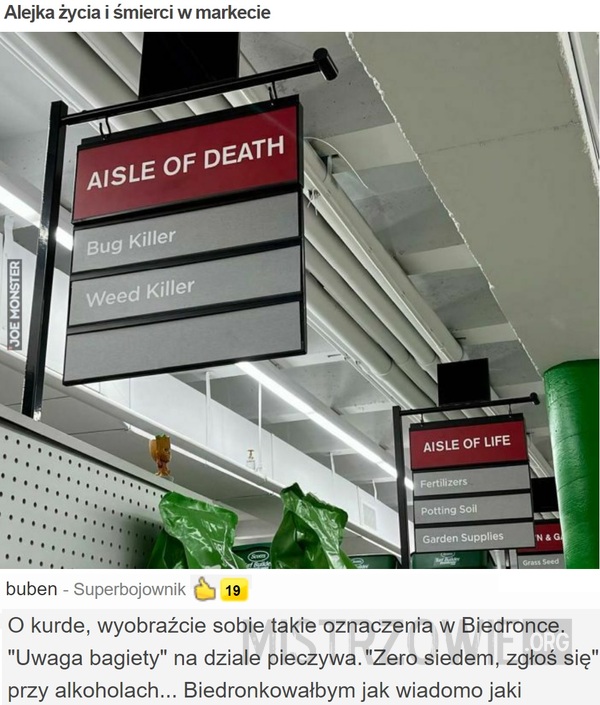 Alejka życia i śmierci w markecie –  