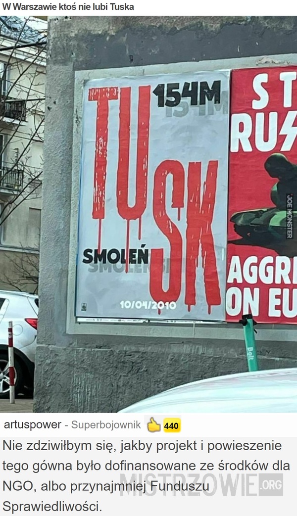 W Warszawie ktoś nie lubi Tuska –  