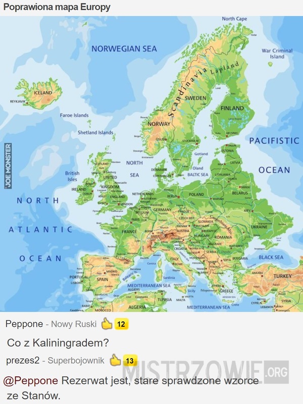 Poprawiona mapa Europy –  