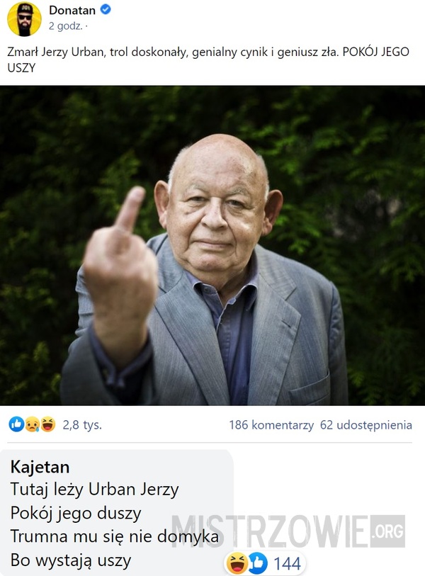 Jerzy Urban nie żyje –  