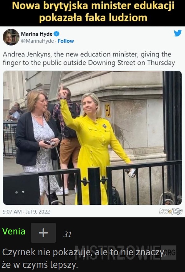 Nowa brytyjska minister edukacji –  