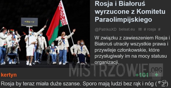 Rosja i Białoruś wyrzucone z Komitetu Paraolimpijskiego –  