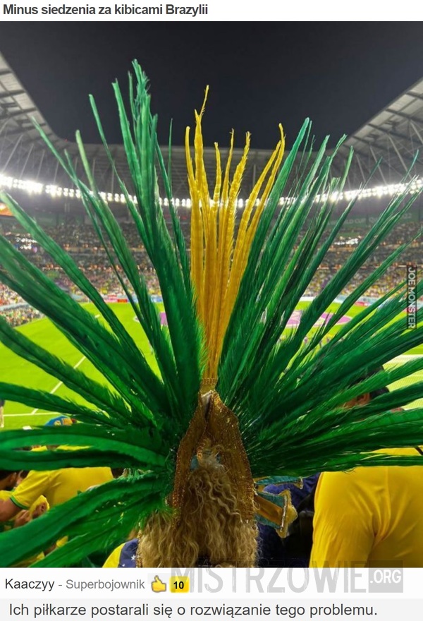Minus siedzenia za kibicami Brazylii –  