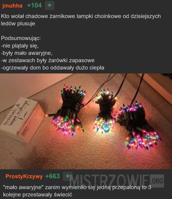 Żarnikowe lampki choinkowe –  