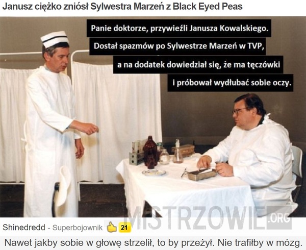 Janusz ciężko zniósł Sylwestra Marzeń z Black Eyed Peas –  