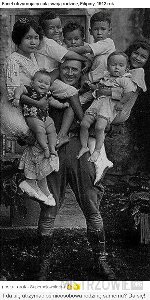 Facet utrzymujący całą swoją rodzinę, Filipiny, 1912 rok –  