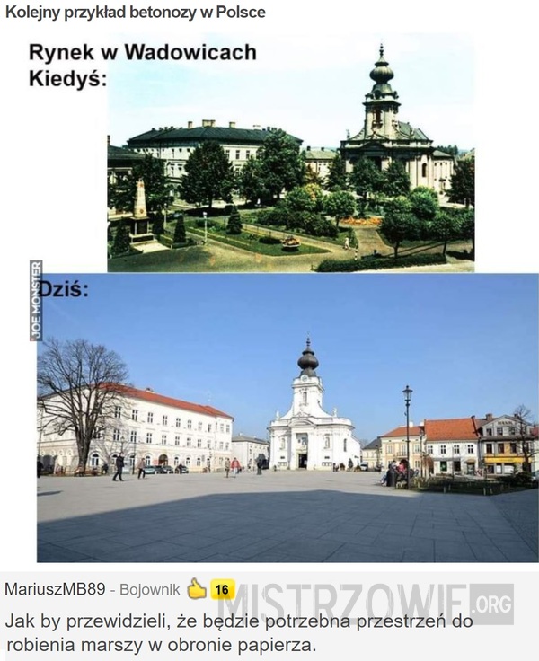 Kolejny przykład betonozy w Polsce –  
